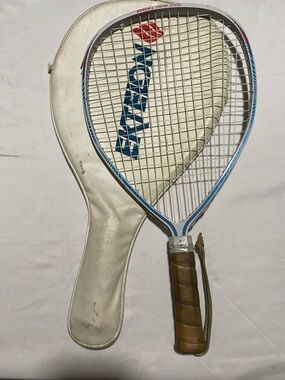 Vintage Ektelon Symitar Ceramic Racquetball Racquet White Frame With Bag